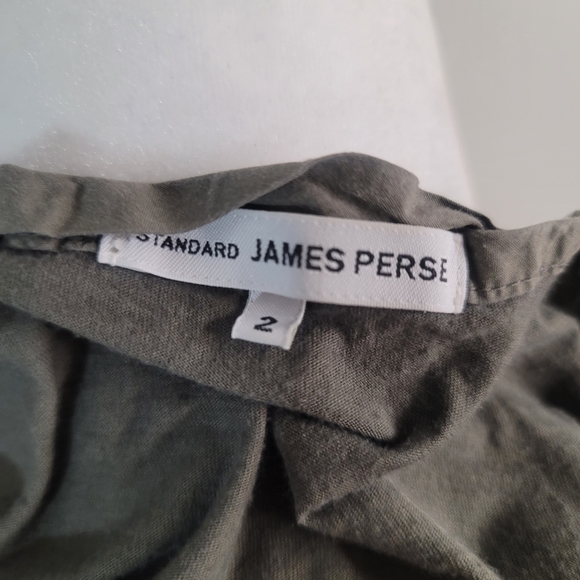 James Perse Olive Green Scoop Neck Top 2 - Picture 3 of 6